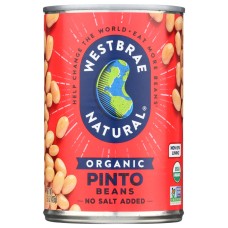 WESTBRAE: Organic Pinto Beans No Salt Added, 15 oz