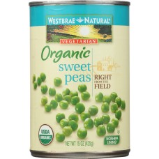 WESTBRAE: Vegetarian Organic Sweet Peas, 15 oz