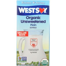 WESTSOY: Organic Unsweetened Original Soymilk, 64 oz