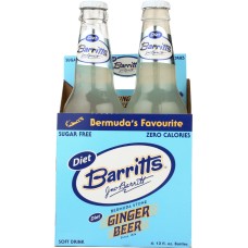 BARRITT'S: Diet Ginger Beer 4x12 Oz Bottle, 48 oz