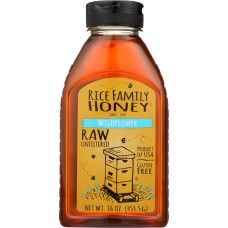 RICE FAMILY HONEY: Raw & Unfiltered Wildflower Honey, 16 fl oz
