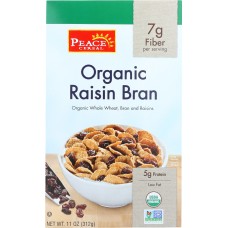 PEACE CEREAL: Cereal Raisin Bran Organic, 11 oz
