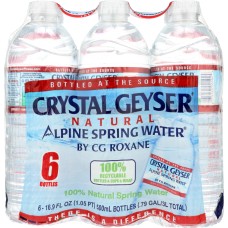 CRYSTAL GEYSER: Water 6 Pack Alpine, 16.9 fo