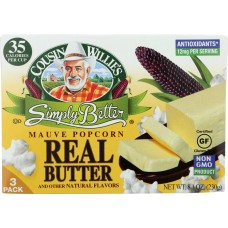 COUSIN WILLIES SIMPLY BETTER: Popcorn Real Butter Microwave, 1 ea
