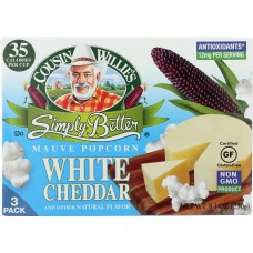 COUSIN WILLIES SIMPLY BETTER: Popcorn White Cheddar Microwave, 1 ea