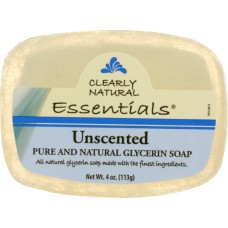 CLEARLY NATURAL: Unscented Pure And Natural Glycerine Soap, 4 oz