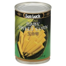 SUN LUCK: Whole Baby Sweet Corn, 15 oz