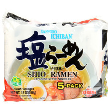SAPPORO: Shio Ramen Pack of 5, 17.5 oz