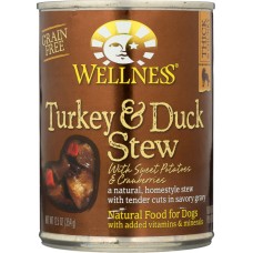 WELLNESS: Turkey & Duck Stew with Sweet Potatoes Dog Food, 12.5 oz