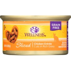 WELLNESS: Cat Food Can Sliced Chicken, 3 oz