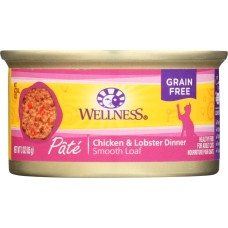 WELLNESS: Adult Chicken and Lobster Canned Cat Food, 3 oz