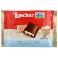 LOACKER: Chocolate Milk Creme Bar 55g, 1.94 oz