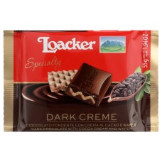 LOACKER: Chocolate Dark Creme Bar 55g, 1.94 oz