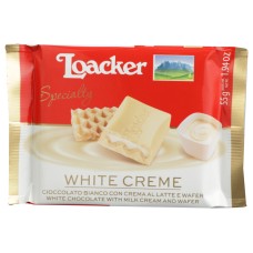 LOACKER: Chocolate White Creme Bar 55g, 1.94 oz