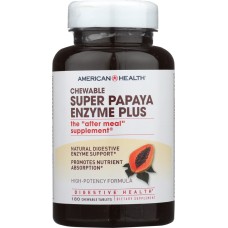 AMERICAN HEALTH: Super Papaya Enzyme Plus Chewable, 180 Tablets