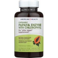 AMERICAN HEALTH: Papaya Enzyme with Chlorophyll Chewable, 250 Tablets