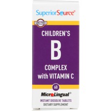 SUPERIOR SOURCE: Childrens B Complex  with Vitamin C, 60 tb