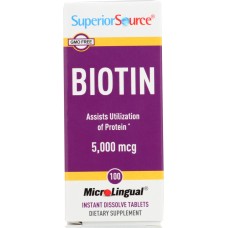 SUPERIOR SOURCE: Biotin 5000 Mcg, 100 tb