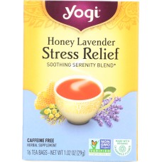 YOGI TEAS: Honey Lavender Caffeine Free Stress Relief Tea, 16 Tea Bags