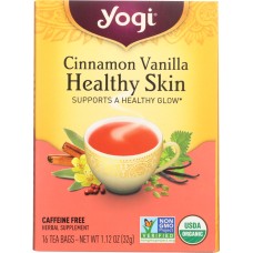 YOGI TEAS: Cinnamon Vanilla Healthy Skin Caffeine Free Tea, 16 bg
