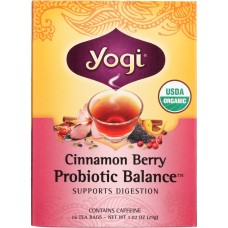 YOGI TEAS: Cinnamon Berry Probiotic Balance 16 bags, 1.02 oz