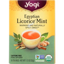 YOGI TEAS: Tea Egyptian Licorice Mint Caffeine Free, 16 bg