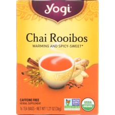 YOGI TEAS: Organic Chai Rooibos Warming Spicy-Sweet, 16 Tea Bags