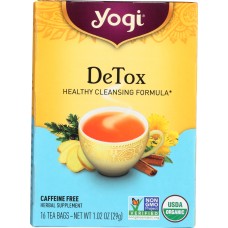 YOGI TEA: DeTox with Organic Dandelion Caffeine Free, 16 Tea Bags