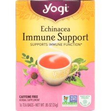 YOGI TEAS: Tea Echinacea Immune Support Caffeine Free, 16 bg