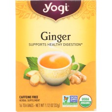 YOGI TEA: Organic Ginger Caffeine Free, 16 Tea Bags