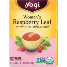 YOGI TEAS: Woman's Raspberry Leaf Caffeine Free, 16 Tea Bags