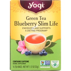 YOGI TEAS: Green Tea Blueberry Slim Life, 16 Tea Bags