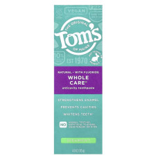 TOMS OF MAINE: Whole Care Spearmint Anticavity Toothpaste, 4 oz