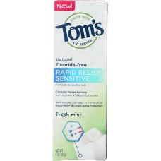 TOMS OF MAINE: Rapid Relief Sensitive Natural Toothpaste, 4 oz