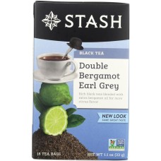 STASH TEA: Black Tea Double Bergamot Earl Grey 18 Tea Bags, 1.1 oz