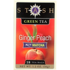 STASH TEA: Green Tea Ginger Peach with Matcha 18 Tea Bags, 1.2 Oz