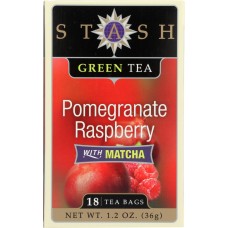 STASH TEA: Green Tea Pomegranate Raspberry with Matcha 18 Tea Bags, 1.2 Oz