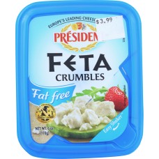 PRESIDENT: Fat Free Crumbled Feta Cheese, 6 oz