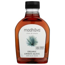 MADHAVA HONEY: Organic Amber Agave, 17 oz