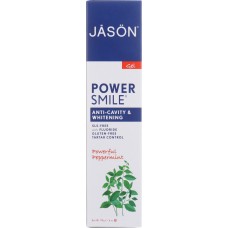 JASON: PowerSmile Anti-Cavity & Whitening Gel Powerful Peppermint, 6 oz