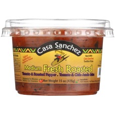 CASA SANCHEZ FOODS: Medium Fresh Roasted Salsa, 15 oz