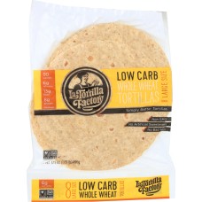 LA TORTILLA: Factory Whole Wheat Low Carb Tortillas Large, 17.5 oz