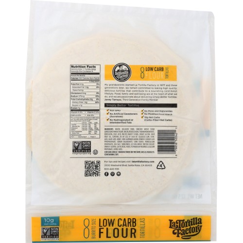LA TORTILLA FACTORY Low Carb Flour Tortillas, 17.5 oz