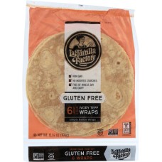 LA TORTILLA FACTORY: Tortilla Wraps Gluten Wheat Free Ivory Teff, 13.96 oz