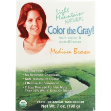 LIGHT MOUNTAIN: Hair Color the Gray Medium Brown, 7 oz
