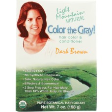 LIGHT MOUNTAIN: Hair Color the Gray Dark Brown, 7 oz