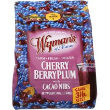 WYMANS: Fresh Frozen Cherry Berry Plum with Cacao Nibs, 3 lb