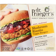 DR PRAEGER: Mushroom Risotto Veggie Burgers, 10 oz