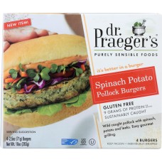 DR PRAEGER: Spinach Potato Pollock Burger, 10 oz