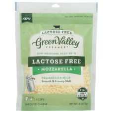 GREEN VALLEY CREAMERY: Lactose Free Mozzarella Shredded Cheese, 6 oz
